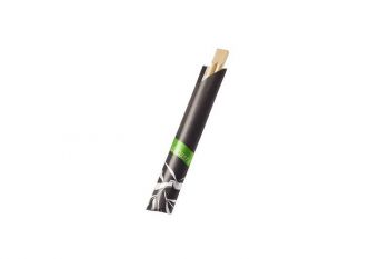 100 Bacchette Natural Bamboo in Carta Nera 21 cm