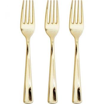 24 Forchette Oro Metal 19 Cm